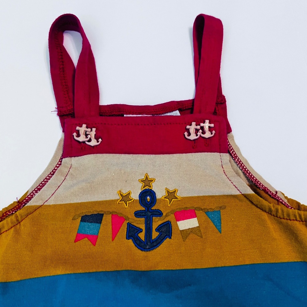 Kids N Fun Nautical Romper 24M Sailboat Anchor Cotton Knit - Picture 4 of 5